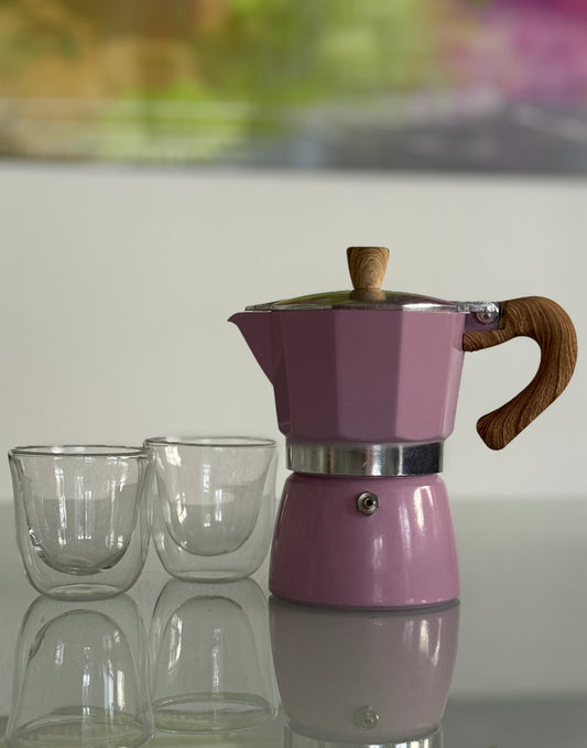 Basic Espresso Set Rosa, groß – Kanne & Glastassen für stilvolle Momente (Kopie)